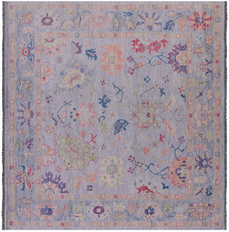 Square Turkish Oushak Hand Knotted Rug - Manhattan Rugs