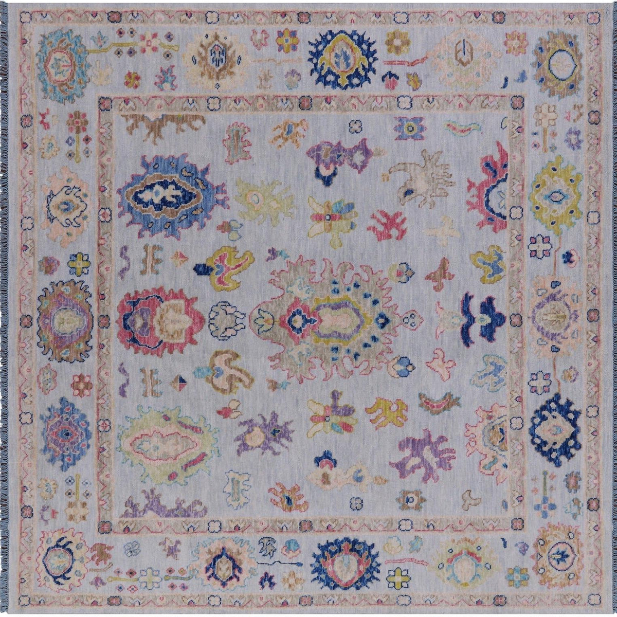 9' Square Turkish Oushak Hand Knotted Rug – Manhattan Rugs