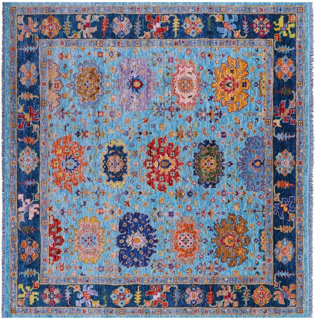 Square Turkish Oushak Hand Knotted Wool Rug - Manhattan Rugs