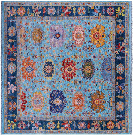 Square Turkish Oushak Hand Knotted Wool Rug - Manhattan Rugs