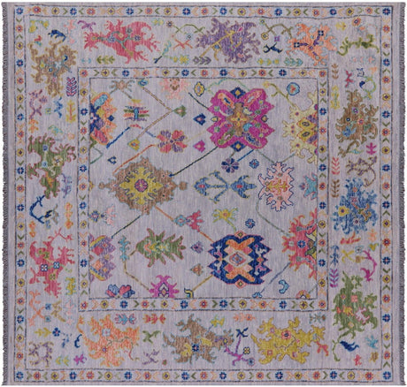 Square Turkish Oushak Hand-Knotted Wool Rug - Manhattan Rugs