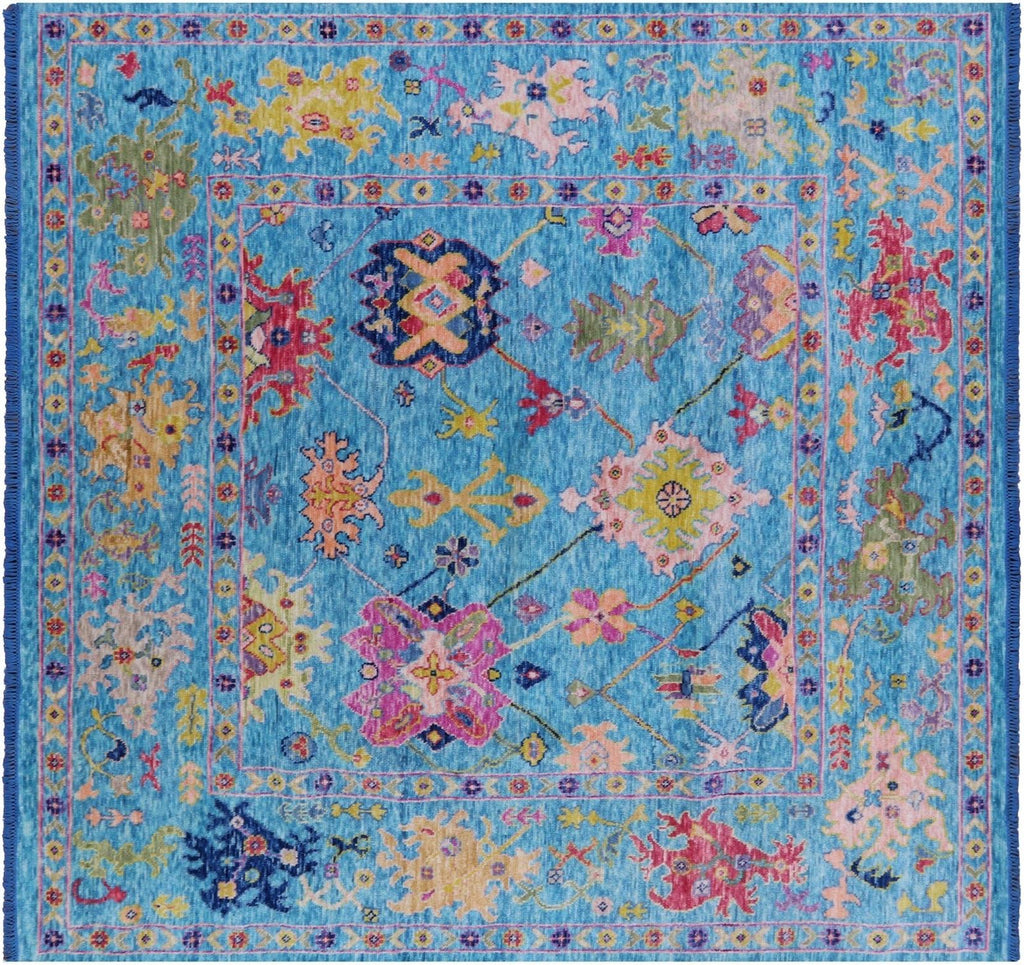 Square Turkish Oushak Hand Knotted Rug - Manhattan Rugs