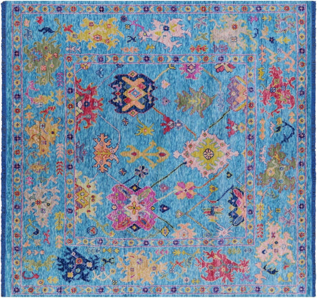 Square Turkish Oushak Hand Knotted Rug - Manhattan Rugs