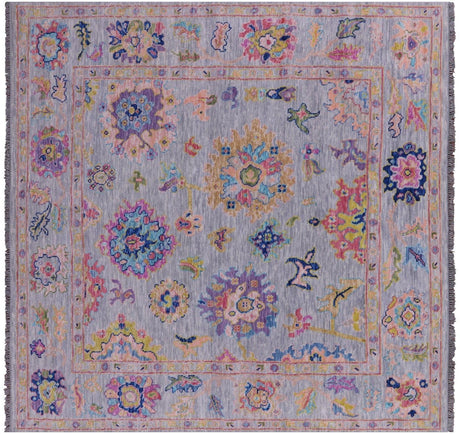 Square Handmade Turkish Oushak Wool Rug - Manhattan Rugs