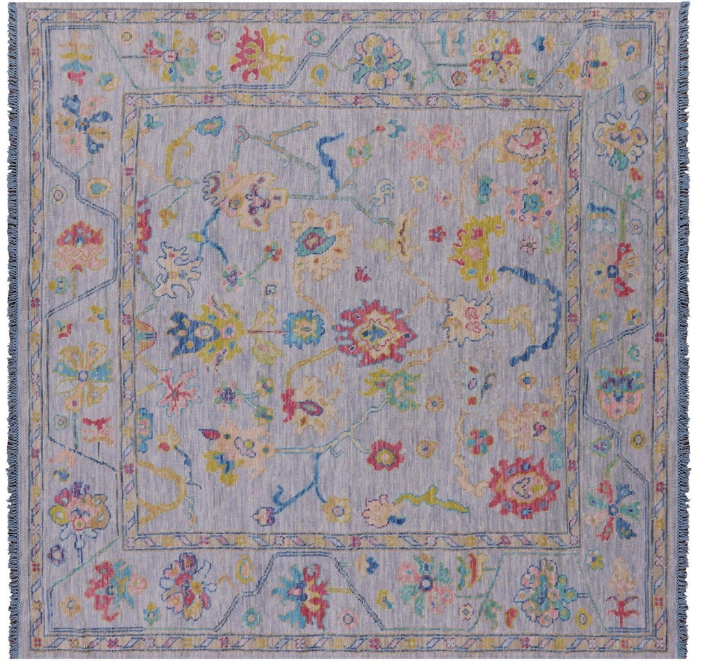 Square Turkish Oushak Hand Knotted Wool Rug - Manhattan Rugs