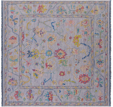Square Turkish Oushak Hand Knotted Wool Rug - Manhattan Rugs