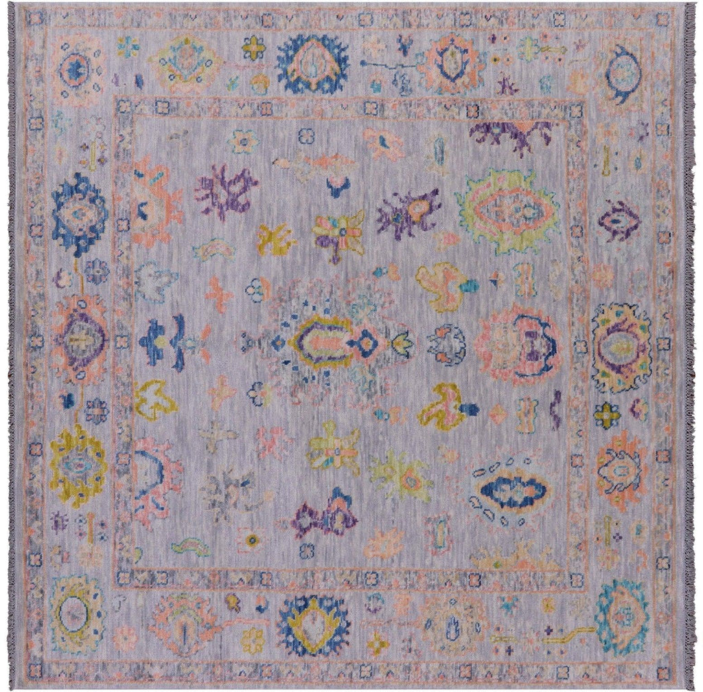Square Turkish Oushak Hand Knotted Wool Rug - Manhattan Rugs
