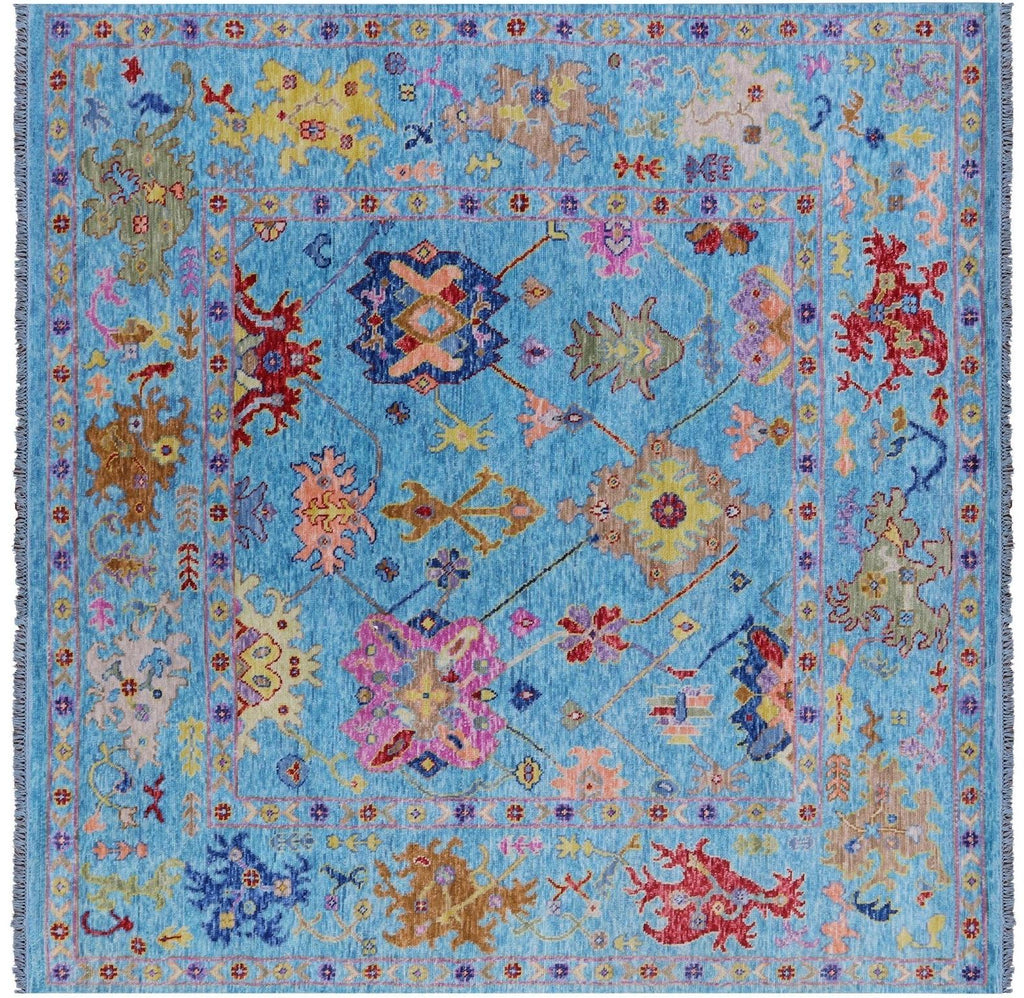Square Turkish Oushak Hand Knotted Rug - Manhattan Rugs