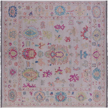 Square Hand Knotted Turkish Oushak Rug - Manhattan Rugs