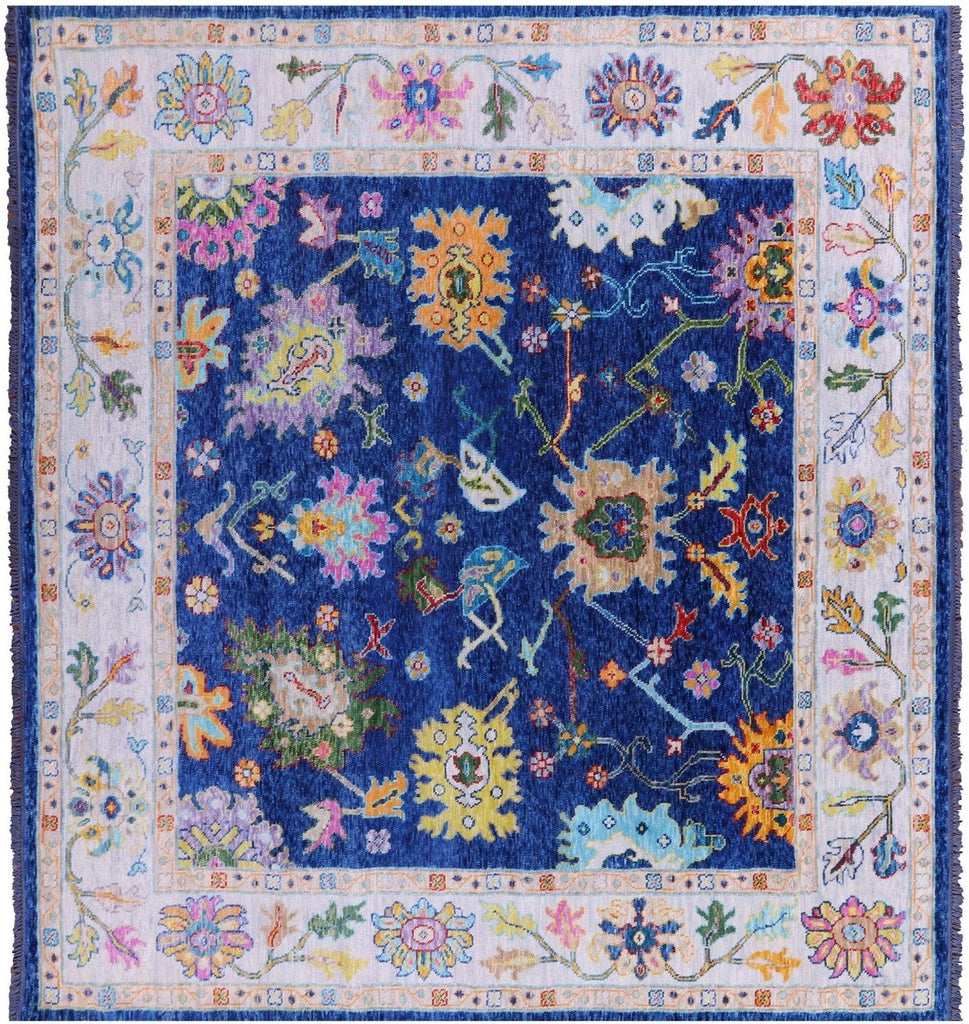 Square Handmade Turkish Oushak Wool Rug - Manhattan Rugs