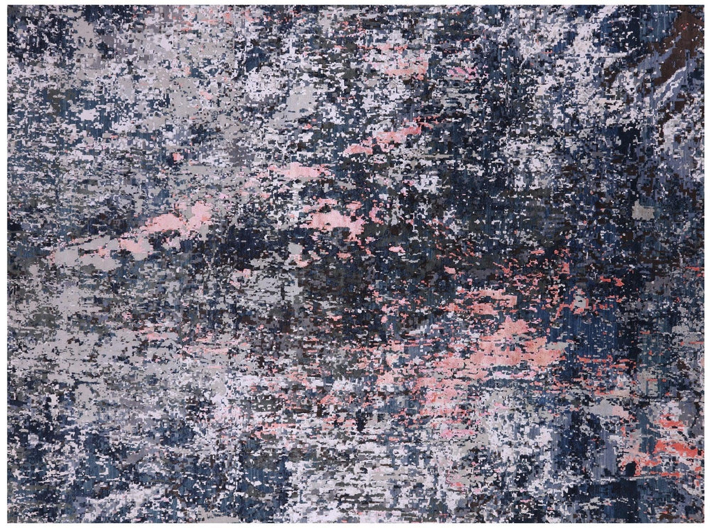 Handmade Wool & Silk Abstract Modern Rug - Manhattan Rugs
