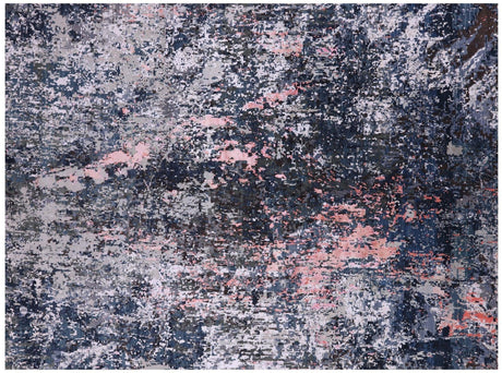 Handmade Wool & Silk Abstract Modern Rug - Manhattan Rugs