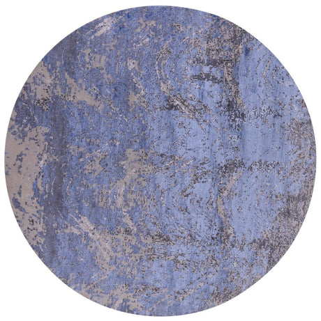 Round Modern Abstract Wool & Silk Hand Knotted Rug - Manhattan Rugs