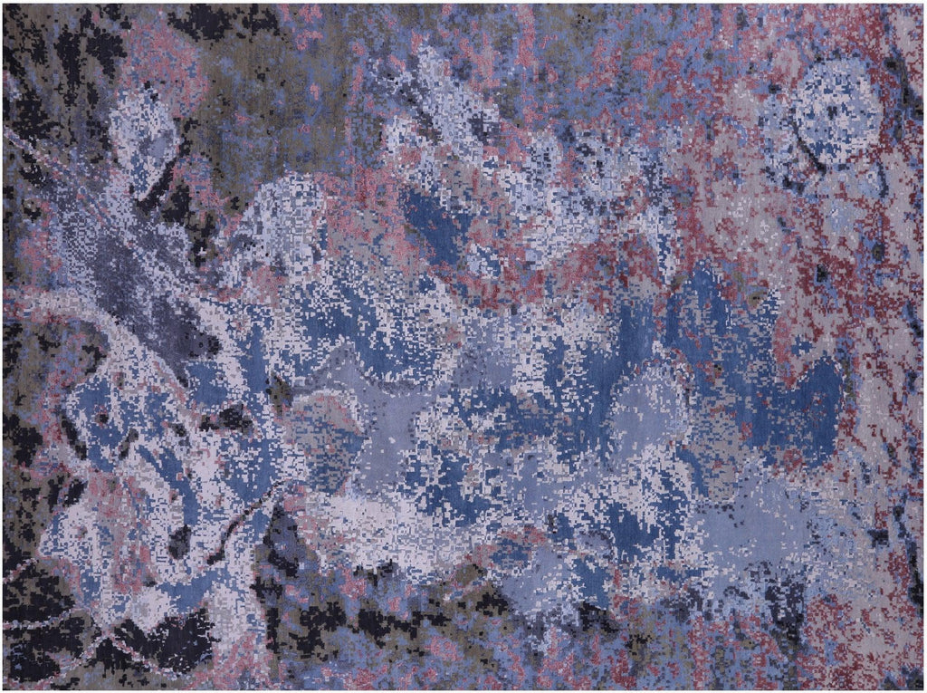 Wool & Silk Abstract Handmade Rug - Manhattan Rugs