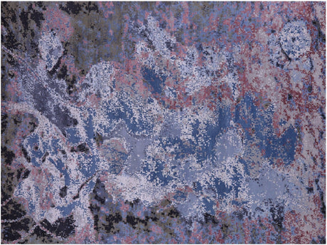 Wool & Silk Abstract Handmade Rug - Manhattan Rugs