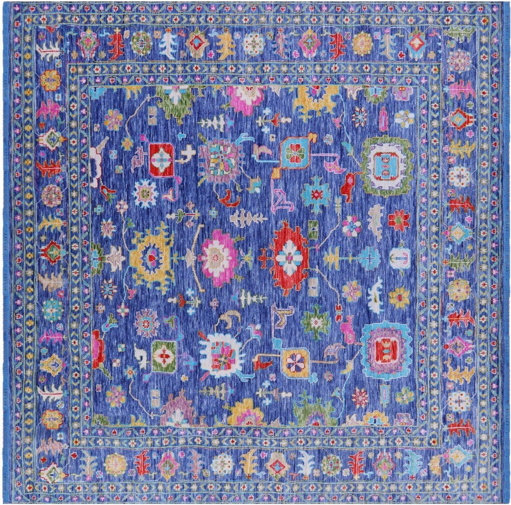 Square Hand Knotted Turkish Oushak Wool Rug - Manhattan Rugs