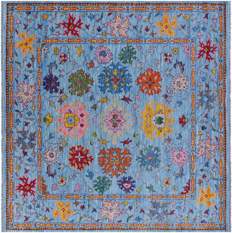 Square Turkish Oushak Handmade Wool Rug - Manhattan Rugs