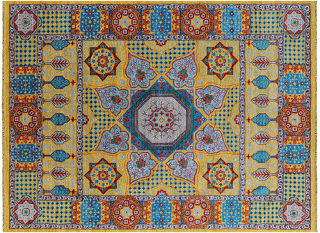 Hand Knotted Geometric Mamluk Wool Rug - Manhattan Rugs