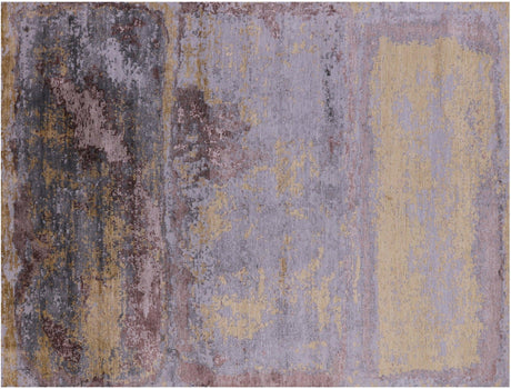 Wool & Silk Abstract Modern Hand Knotted Rug - Manhattan Rugs