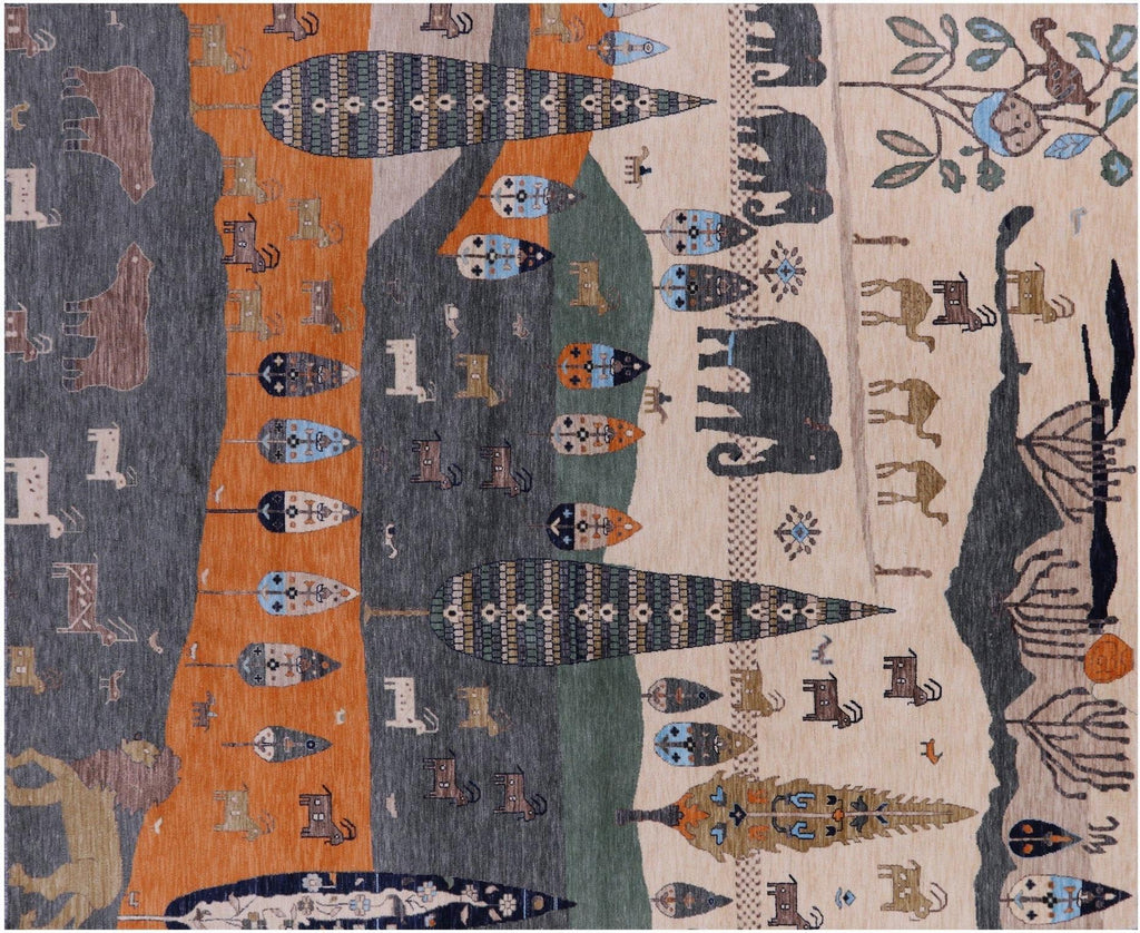 Tribal Persian Gabbeh Hand Knotted Wool Rug - Manhattan Rugs