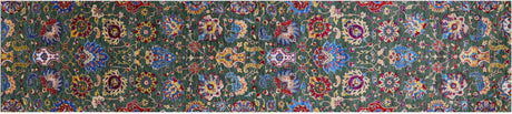 Runner Persian Tabriz Hand Knotted Wool & Silk Rug - Manhattan Rugs