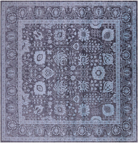Square Persian Tabriz Hand Knotted Wool & Silk Rug - Manhattan Rugs