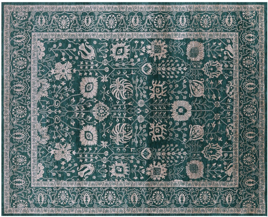 Persian Tabriz Wool & Silk Hand Knotted Rug - Manhattan Rugs