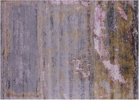 Wool & Silk Abstract Modern Handmade Rug - Manhattan Rugs