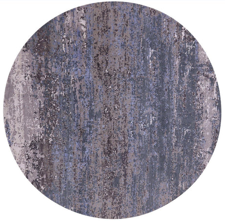 Round Wool & Silk Modern Abstract Hand Knotted Rug - Manhattan Rugs