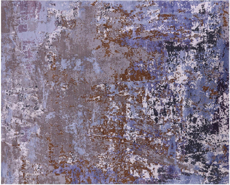 Hand Knotted Abstract Modern Wool & Silk Rug - Manhattan Rugs