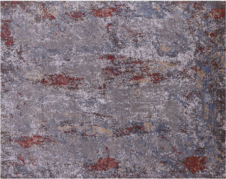 Hand Knotted Wool & Silk Abstract Modern Rug - Manhattan Rugs