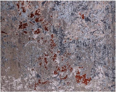 Abstract Wool & Silk Hand Knotted Rug - Manhattan Rugs