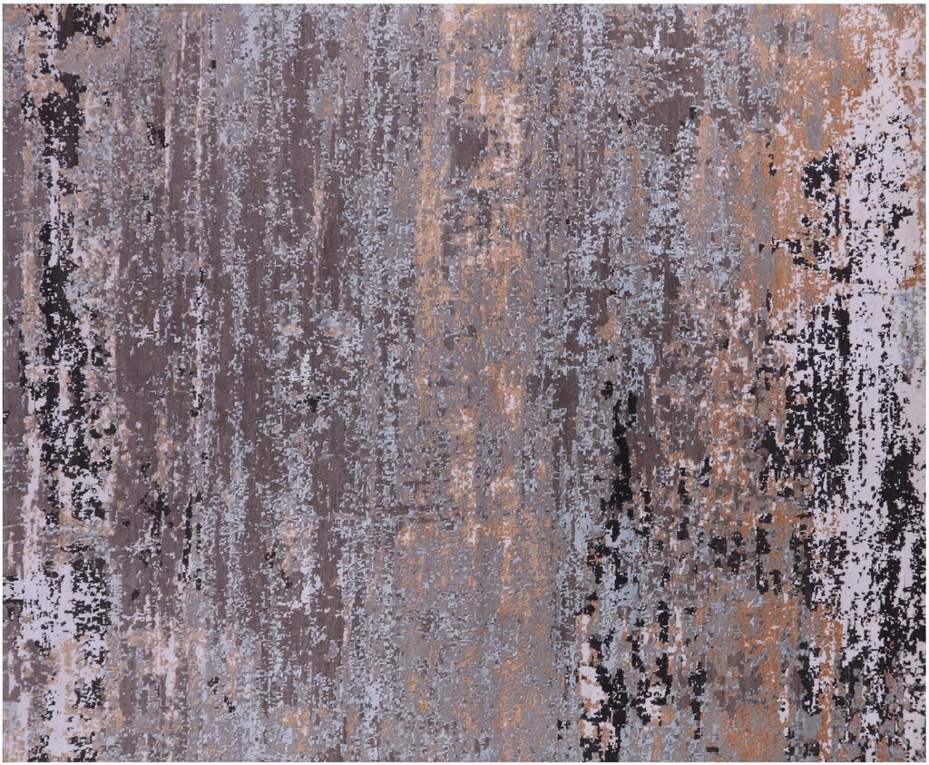 Wool & Silk Abstract Handmade Rug - Manhattan Rugs