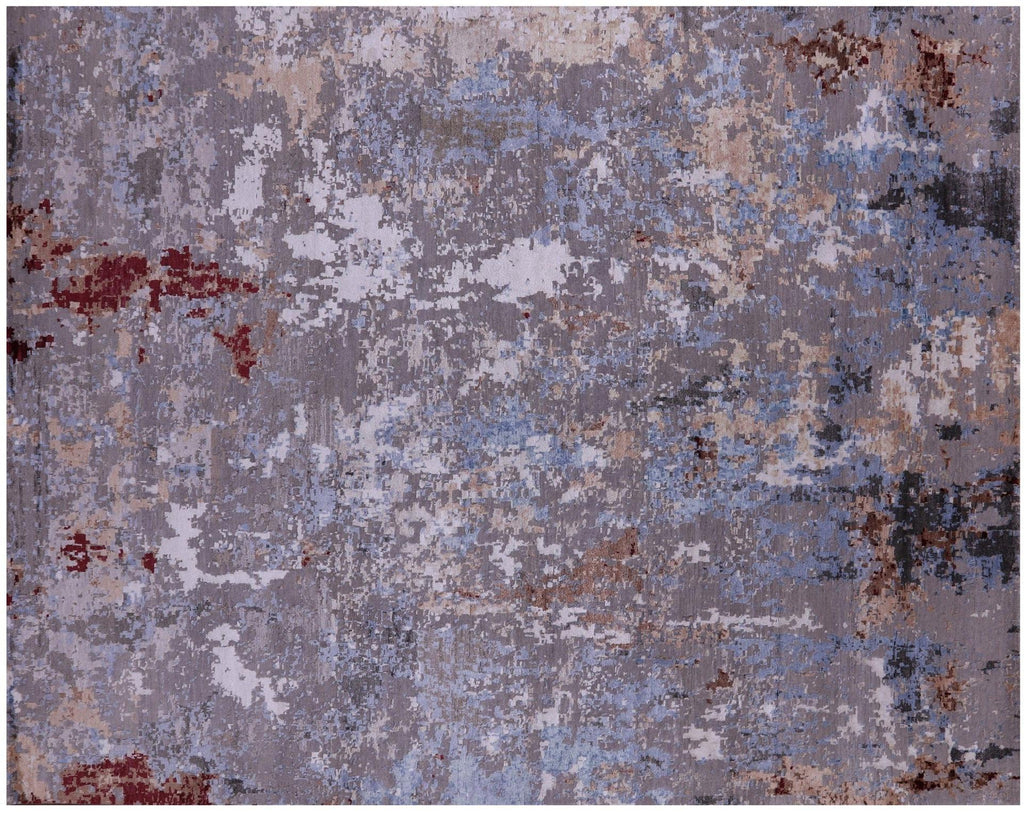 Abstract Modern Wool & Silk Hand Knotted Rug - Manhattan Rugs