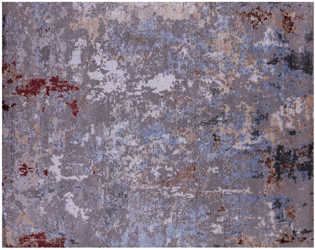 Abstract Modern Wool & Silk Hand Knotted Rug - Manhattan Rugs