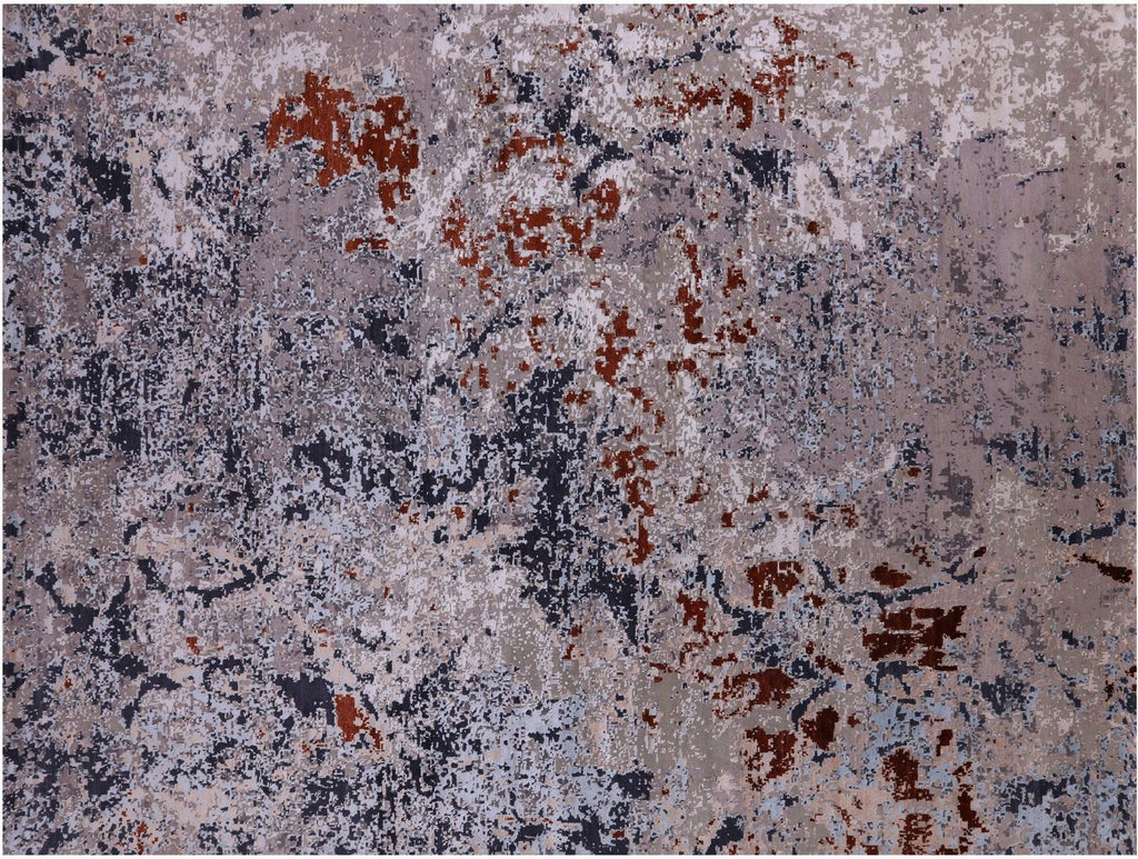 Abstract Hand Knotted Wool & Silk Rug - Manhattan Rugs
