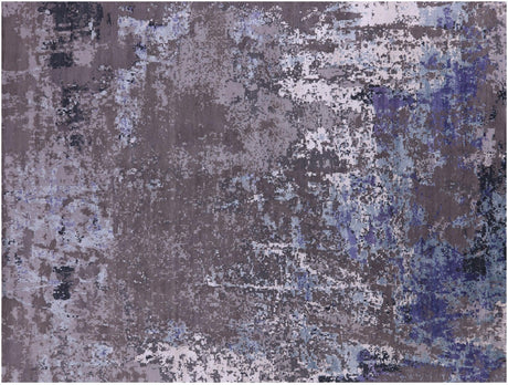 Abstract Modern Hand Knotted Wool & Silk Rug - Manhattan Rugs