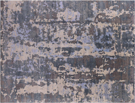 Wool & Silk Abstract Hand Knotted Rug - Manhattan Rugs