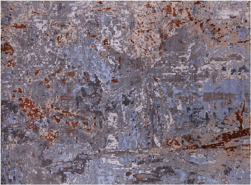 Handmade Wool & Silk Abstract Modern Rug - Manhattan Rugs