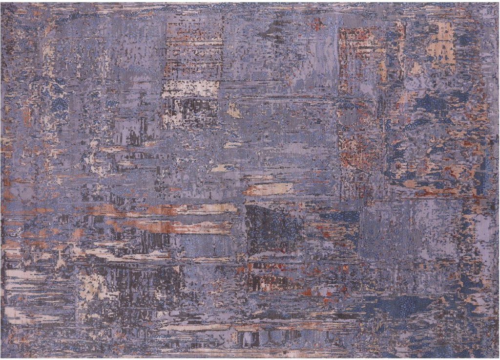 Abstract Wool & Silk Handmade Rug - Manhattan Rugs