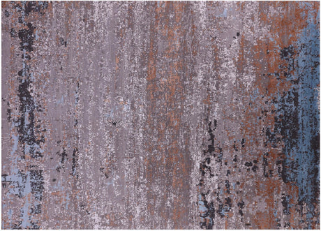 Abstract Wool & Silk Hand-Knotted Rug - Manhattan Rugs