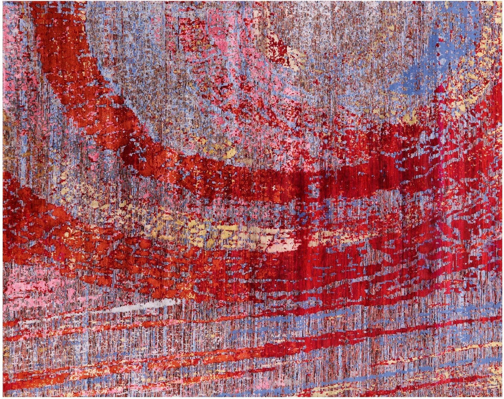 Abstract Handmade Wool & Silk Rug - Manhattan Rugs