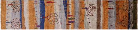 Persian Gabbeh Tribal Hand Knotted Runner Rug - Manhattan Rugs