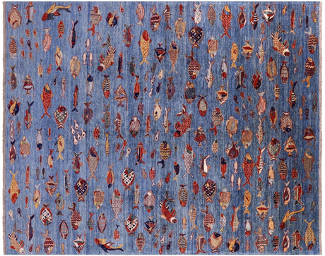 Hand-Knotted Gabbeh Fish Design Rug - Manhattan Rugs