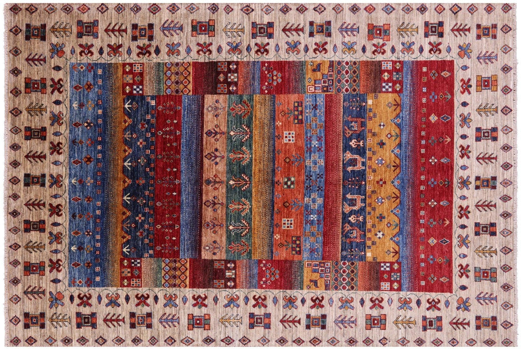 Persian Gabbeh Tribal Hand Knotted Wool Rug - Manhattan Rugs
