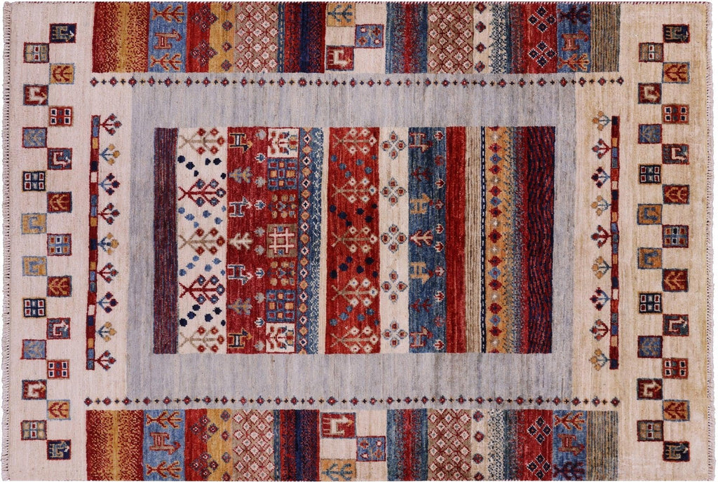 Hand Knotted Tribal Persian Gabbeh Wool Rug - Manhattan Rugs