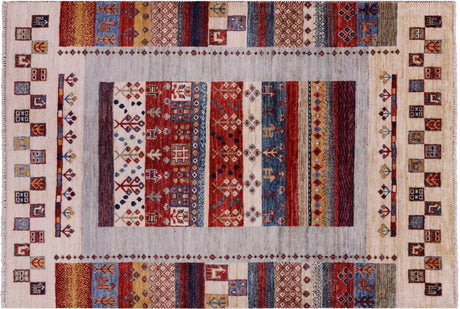 Hand Knotted Tribal Persian Gabbeh Wool Rug - Manhattan Rugs