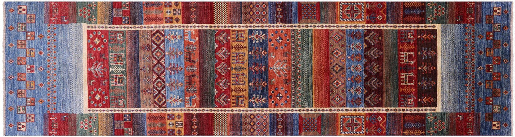 Hand-Knotted Persian Gabbeh Tribal Runner Rug - Manhattan Rugs