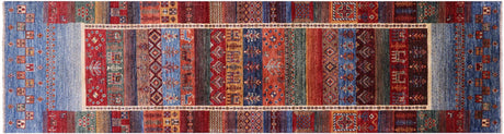 Hand-Knotted Persian Gabbeh Tribal Runner Rug - Manhattan Rugs