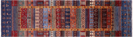 Runner Hand Knotted Tribal Persian Gabbeh Wool Rug - Manhattan Rugs